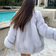 Load image into Gallery viewer, 2022 New Lady Fox Fur Coat Luxury Five Rows Sleeve Solid Warm Full Fur Overcoat Winter 4896