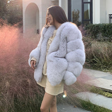 Load image into Gallery viewer, 2022 New Lady Fox Fur Coat Luxury Five Rows Sleeve Solid Warm Full Fur Overcoat Winter 4896