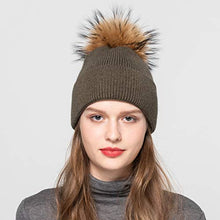 Load image into Gallery viewer, Womens Winter Hat Fur Pom Pom Hat Knitted Angora Beanie Pom Hat