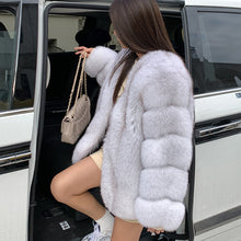 Load image into Gallery viewer, 2022 New Lady Fox Fur Coat Luxury Five Rows Sleeve Solid Warm Full Fur Overcoat Winter 4896