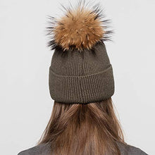 Load image into Gallery viewer, Womens Winter Hat Fur Pom Pom Hat Knitted Angora Beanie Pom Hat