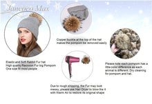 Load image into Gallery viewer, Women Angora Beanie Hat Winter Thick Ski Caps with Raccoon Fur Pompom Beige