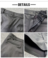 Load image into Gallery viewer, Lady Leather Shorts High Waist Fake Pocket Genuine Sheepskin Pants Snaps Daily Elastic 2022 Spring Autumn New TF4798