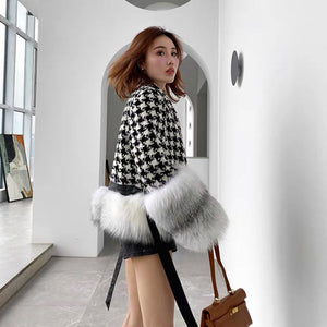 Women Real Fur Jackets Winter Wool Fox Fur Coats Thick Warm