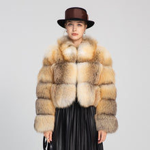 Load image into Gallery viewer, Women&#39;s Winter Golden Island Fox Fur Crop Coat