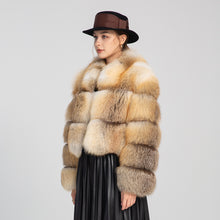 Load image into Gallery viewer, Women&#39;s Winter Golden Island Fox Fur Crop Coat