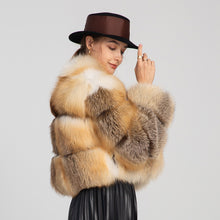 Load image into Gallery viewer, Women&#39;s Winter Golden Island Fox Fur Crop Coat