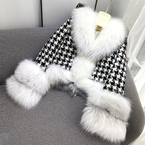 Women Luxury Winter Fashion Fur Jackets Lattice Real Fox Fur Coats