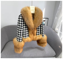 Load image into Gallery viewer, Winter Fashion Women Luxury Fur Coats Lattice Real Fox Fur Jackets