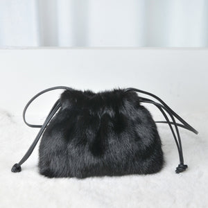 Real Mink Fur Handbags 2022 New Style Luxury 100% Mink Fur Bags Lady Cross Bags Shoulder Bag 8817