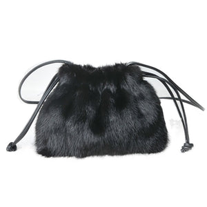 Real Mink Fur Handbags 2022 New Style Luxury 100% Mink Fur Bags Lady Cross Bags Shoulder Bag 8817