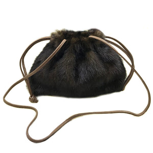 Real Mink Fur Handbags 2022 New Style Luxury 100% Mink Fur Bags Lady Cross Bags Shoulder Bag 8817