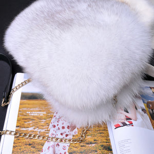 Women's Full Pelt Fur Bags Fox Fur Fashion Handbags Lady Casual Totes Mink Luxury Street Shoulder Bags 7968