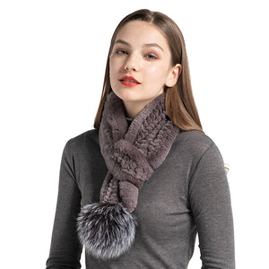 Women's Winter Rex Rabbit Fur Scarf